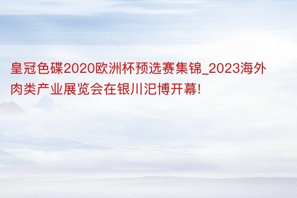 皇冠色碟2020欧洲杯预选赛集锦_2023海外肉类产业展览会在银川汜博开幕!