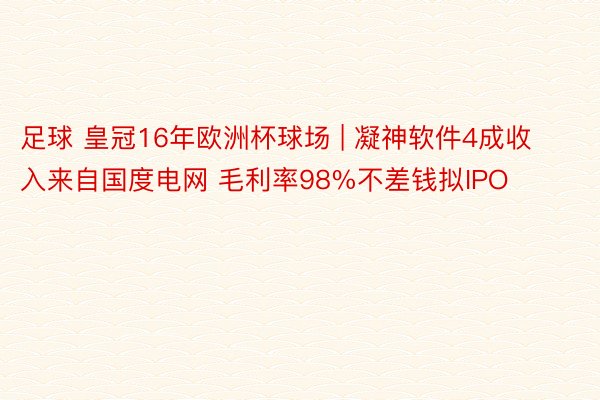 足球 皇冠16年欧洲杯球场 | 凝神软件4成收入来自国度电网 毛利率98%不差钱拟IPO